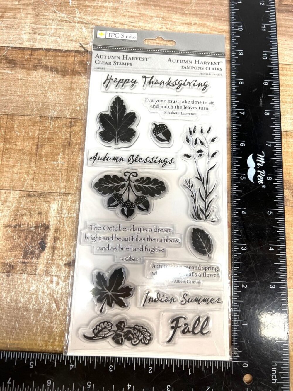 TPC Studio Autumn Harvest Clear Stamps 1 Sheet Fall Designs & Sayings ST51109